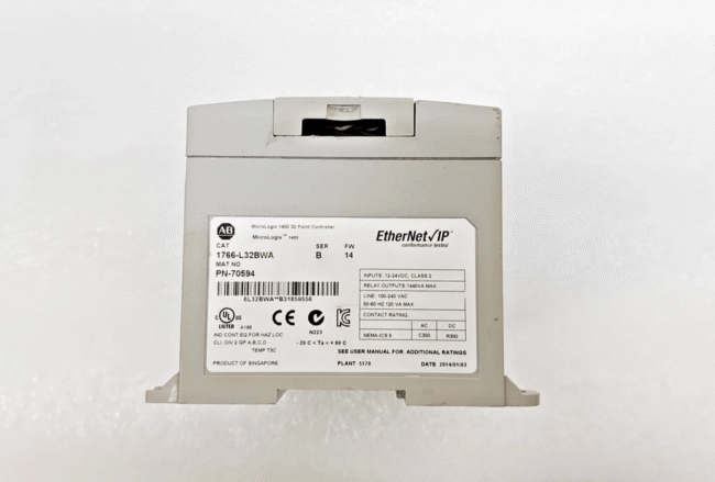 Allen Bradley 1766-L32BWA /B MicroLogix 1400 AC Power 32-Pt I/O Logic Controller - Image 9
