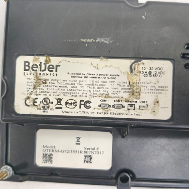 Beijer Electronics QTERM-G72/3551R 7" Touch Screen HMI 24 VDC Fast Ship - Image 7